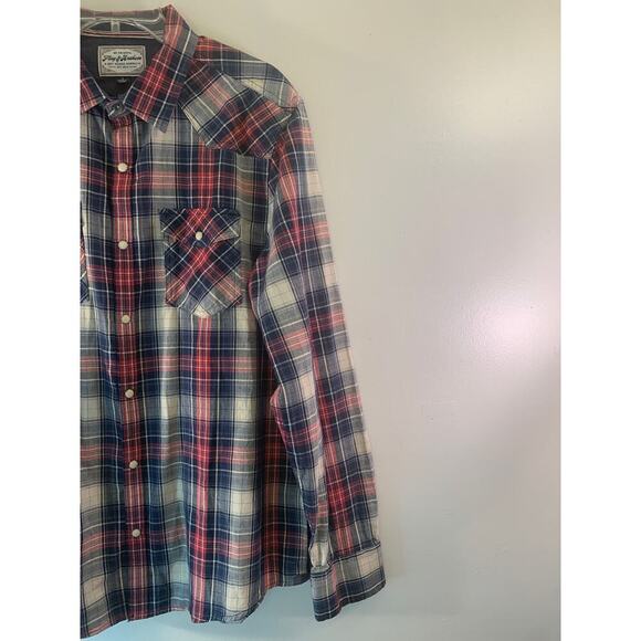 FLAG & ANTHEM Men’s Snap Button Long Sleeve Casual Shirt / Size: Large - Picture 6 of 9